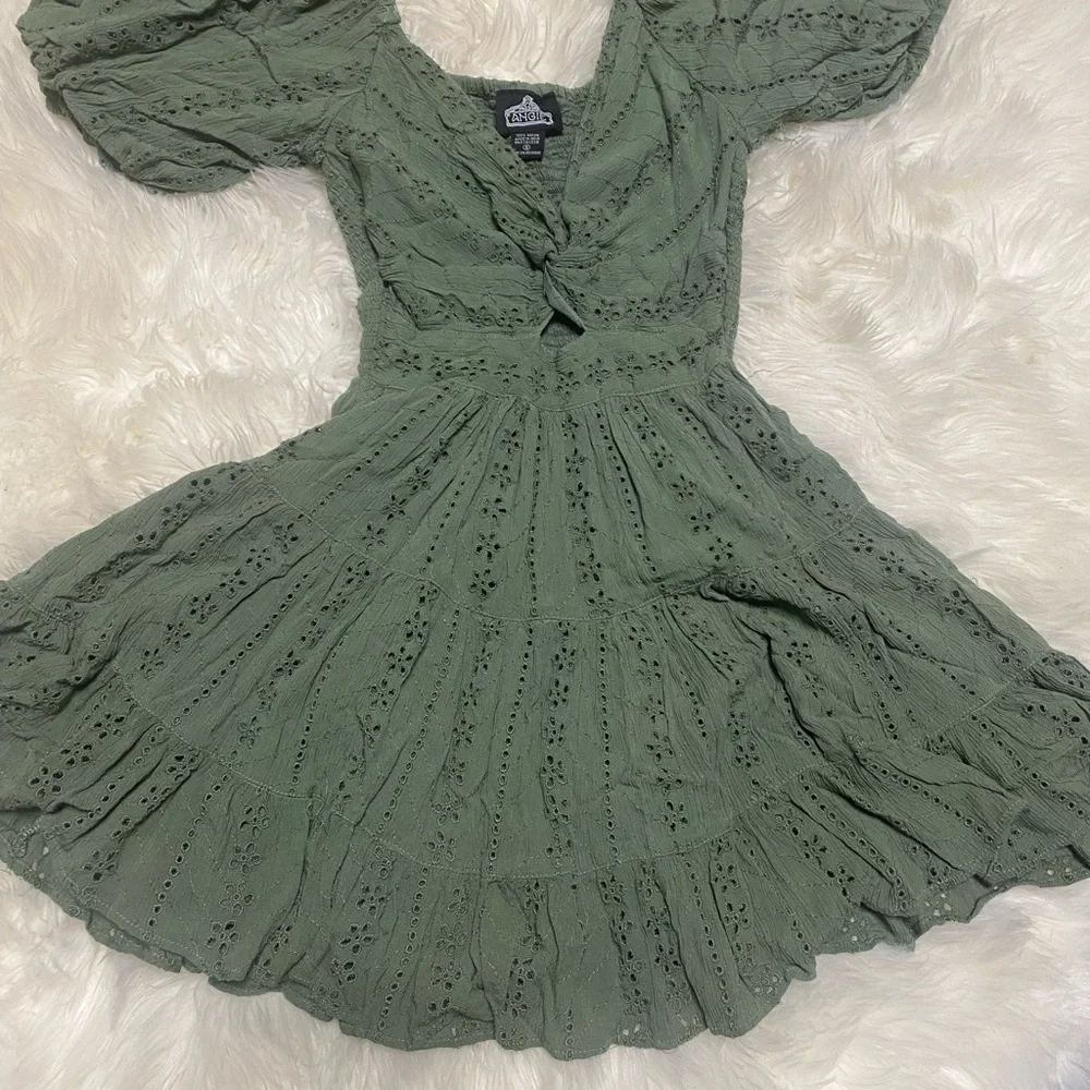 Angie Green Lace Mini Dress - Picture 3 of 6